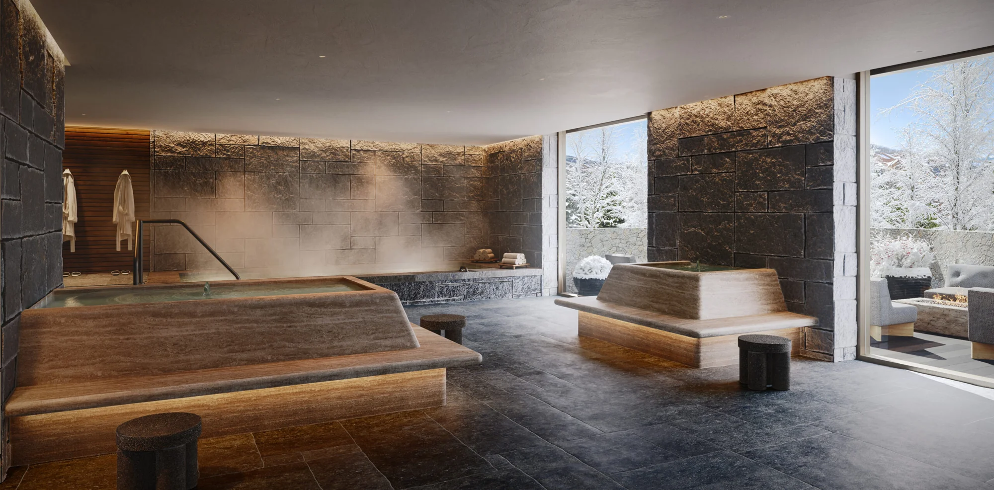 Stone thermal spa suite